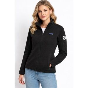 Patagonia Black Full Zip Fleece Jacket Women's Small Logo Outdoor Light